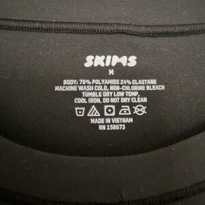 SKIMS Black Crew Neck Short Sleeve Top